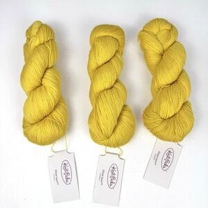 NEW Lot Of 3 Skeins Knit Picks Merino Wool + Silk Color Yellow Dandelion